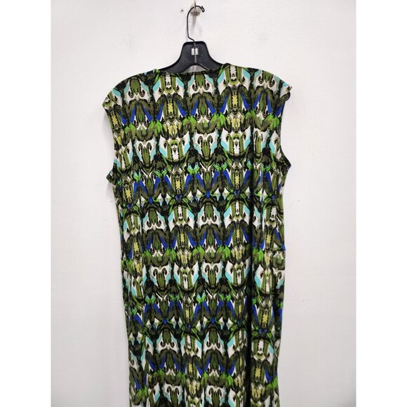 Jones New York Collection Womens Midi Dress Sz 0X Green Printed Sleeveless BOHO - Picture 8 of 8